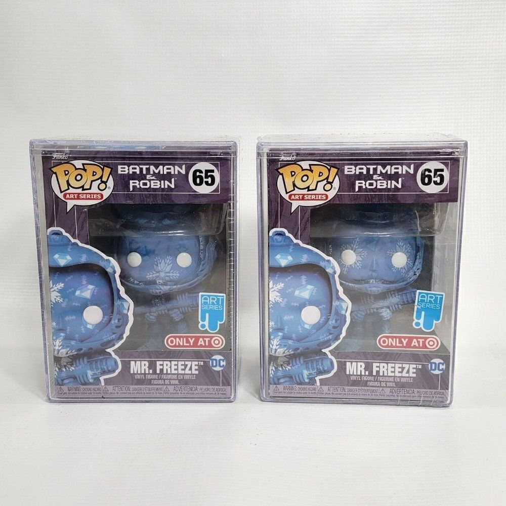 2 Funko POP! Art Series DC Batman & Robin‎ Mr. Freeze #65 Exclusive Plastic Case